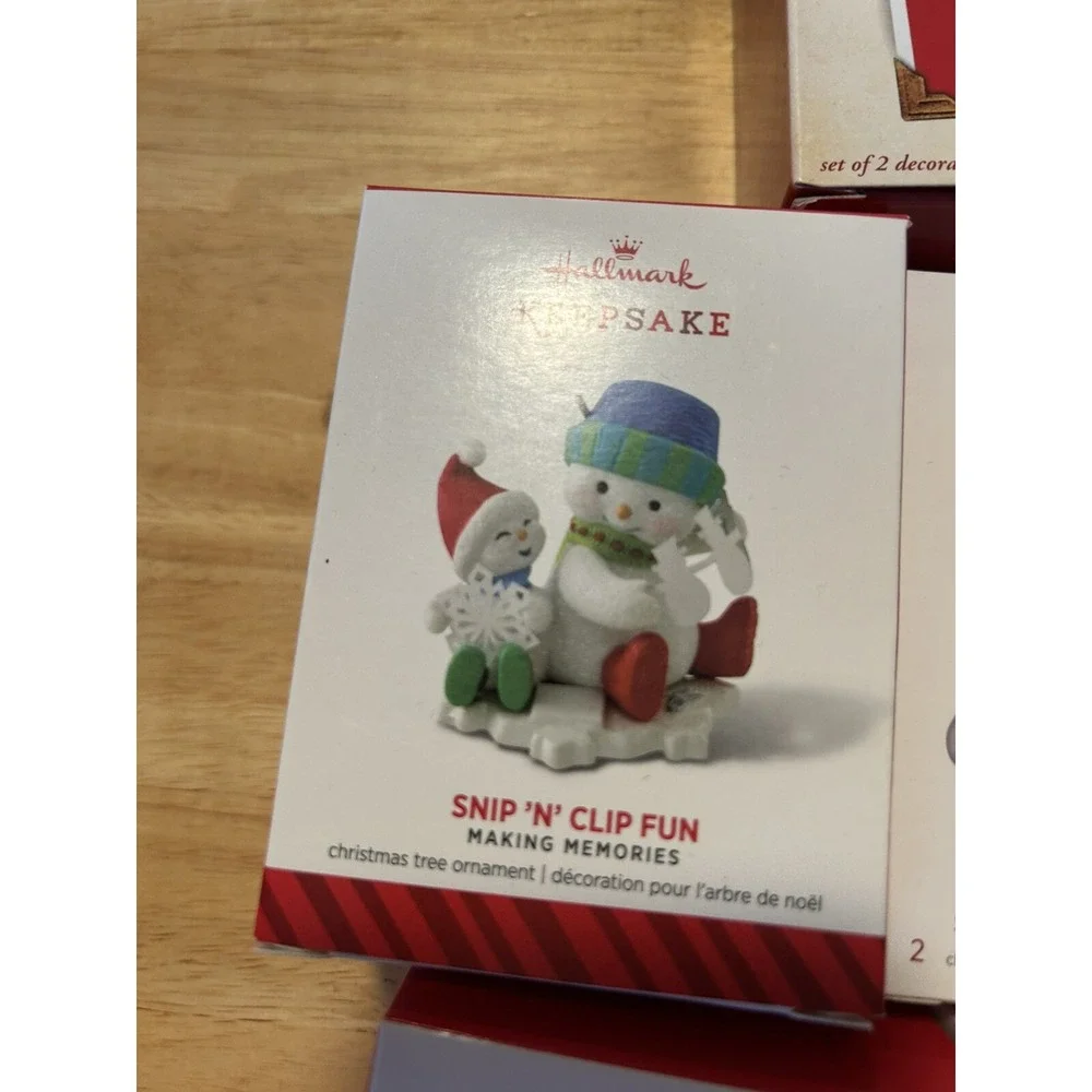 Hallmark Keepsake Ornaments Snowman Lot Of 7 Cupcakes Hugs Ice Skating Snowflake
